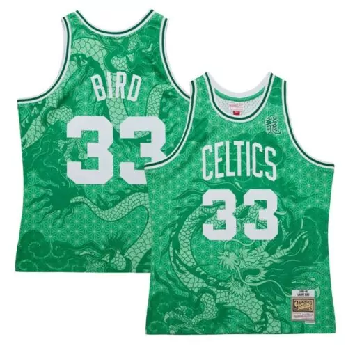Larry Bird 33 Celtics Jersey Green Dragon Mitchell Ness Hardwood Classics Men Player