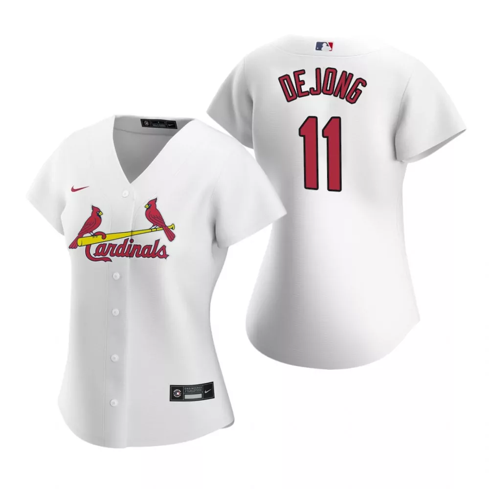 Paul Dejong 11 Cardinals Jersey White Women Red Yellow