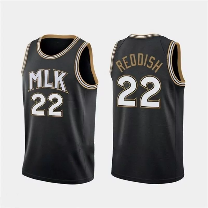 Cam Reddish 22 Atlanta Hawks Jersey Black Men Gold White