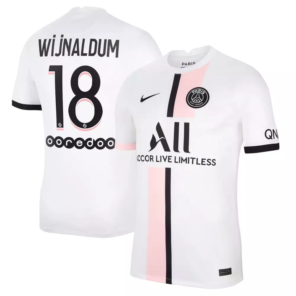 Wijnaldum 18 Paris Saint-germain Jersey White Ligue Uefa Champions League Men Black