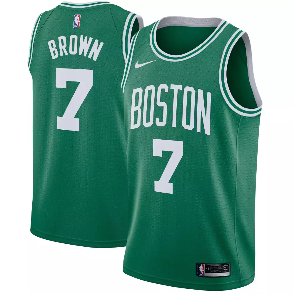 Jaylen Brown 7 Boston Celtics Jersey Green Men White Icon