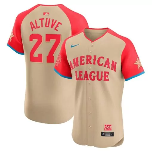 Jose Altuve 27 Houston Astros Jersey Tan All-star Game Asg Men Red Blue Elite