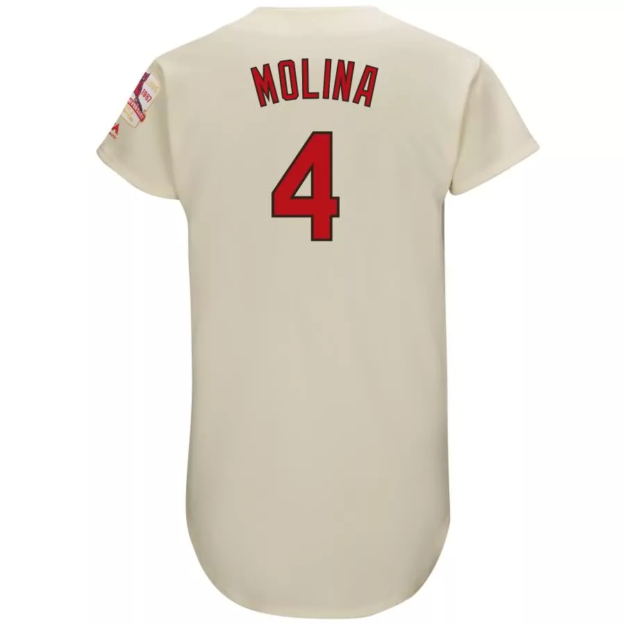 Yadier Molina 4 Cardinals Jersey Cream 1997 Anniversary Men Red