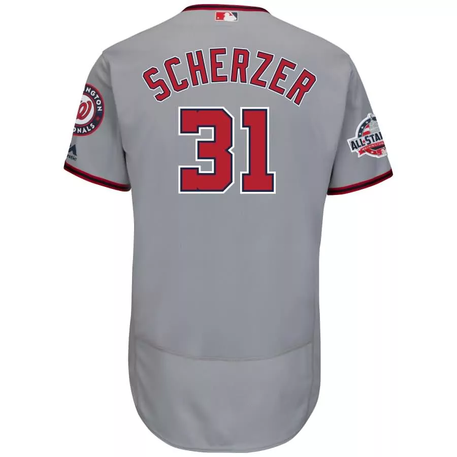 Max Scherzer 31 Jersey Gray Washington Nationals All-star Game Men Red Navy All Flex