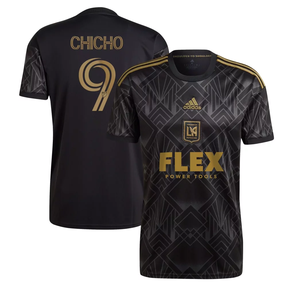 Chicho 9 Lafc Jersey Black Flex Power Tools Men Gold Anniversary