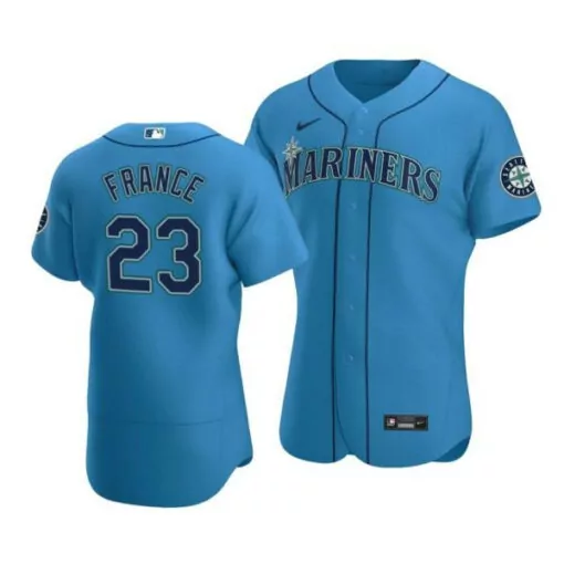 Ty France 23 Mariners Jersey Blue Men Navy Flex Base Stitched