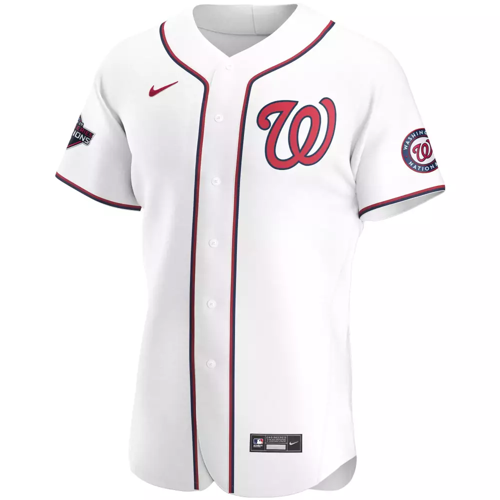 Stephen Strasburg 37 Nationals Jersey White 2019 World Series Champions Men Red Navy