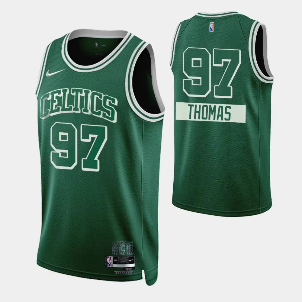 Cam Thomas 97 Celtics Jersey Green Men White