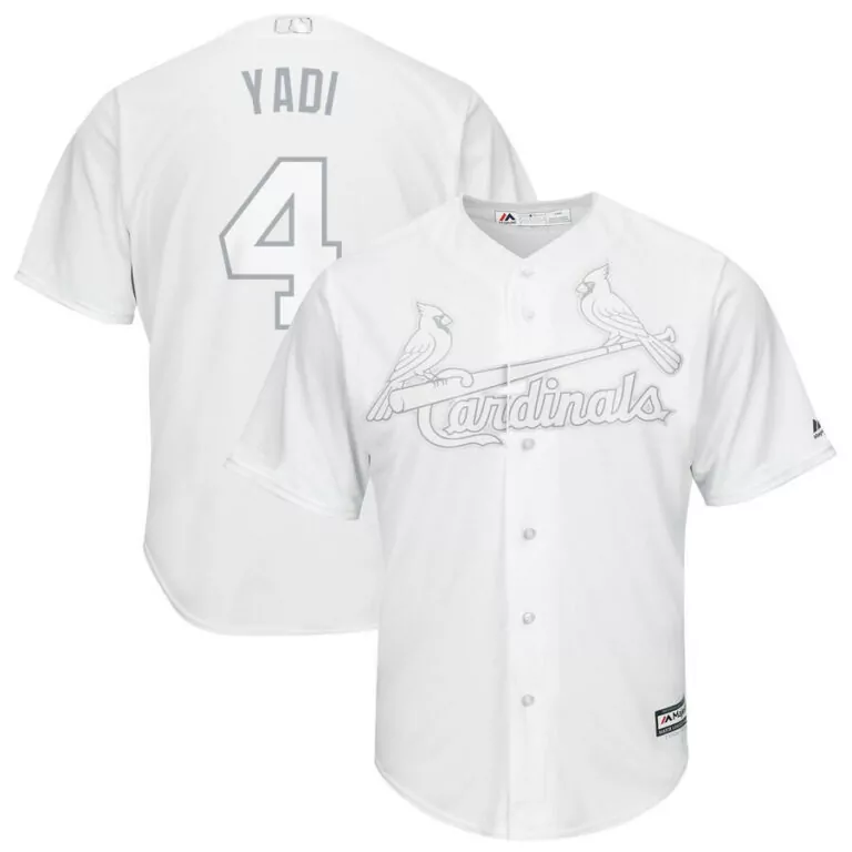 Yadier Molina 4 Cardinals Jersey White Gray Stitched