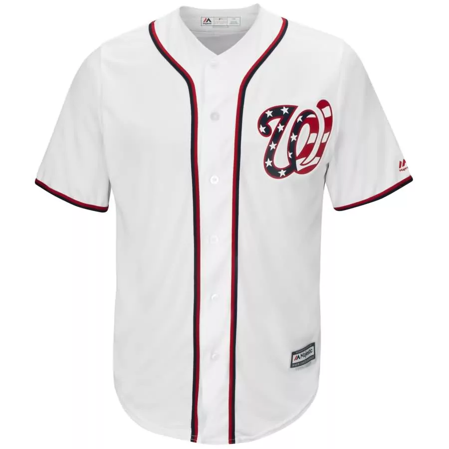 Max Scherzer 31 Jersey White Patriot Edition Washington Nationals Men Red Navy Home