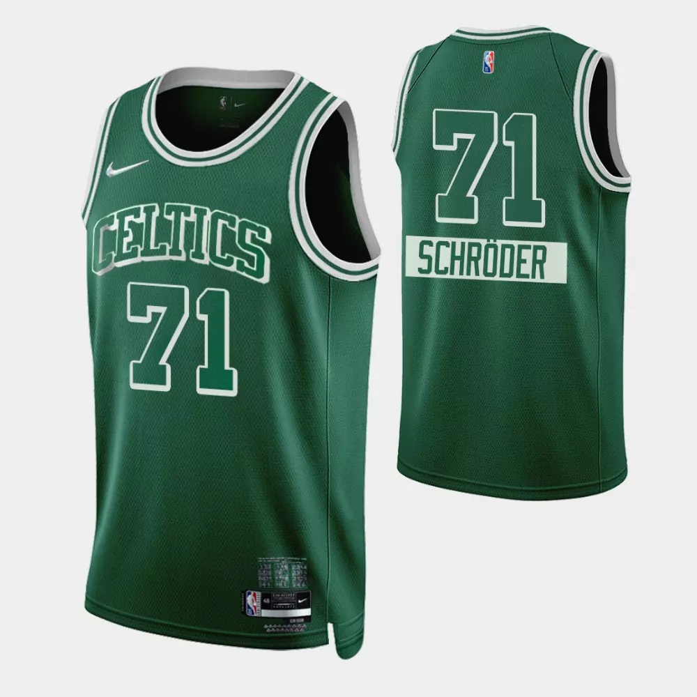 Dennis Schroder 71 Boston Celtics Jersey Green Men NBA White