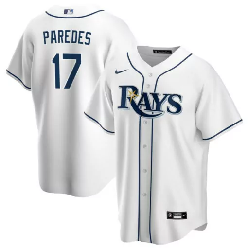 Isaac Paredes 17 Rays Jersey White Men Navy Blue Cool Base Stitched