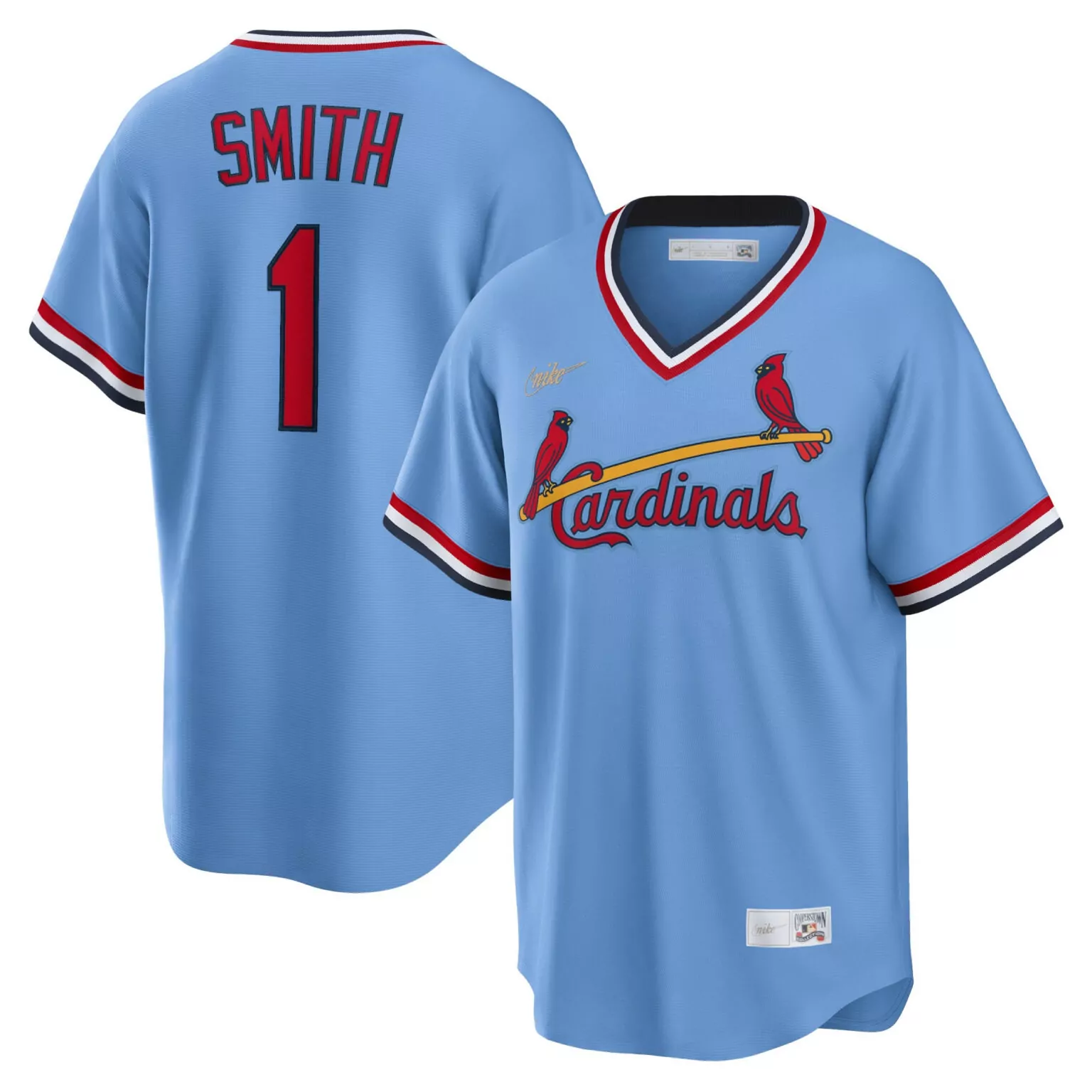 Ozzie Smith 1 Cardinals Jersey Light Blue Men Red White Navy Cooperstown Collection