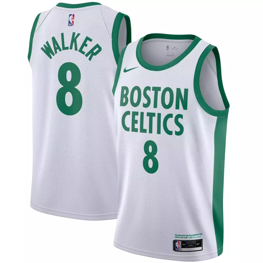 Kemba Walker 8 Boston Celtics Jersey White Men Green