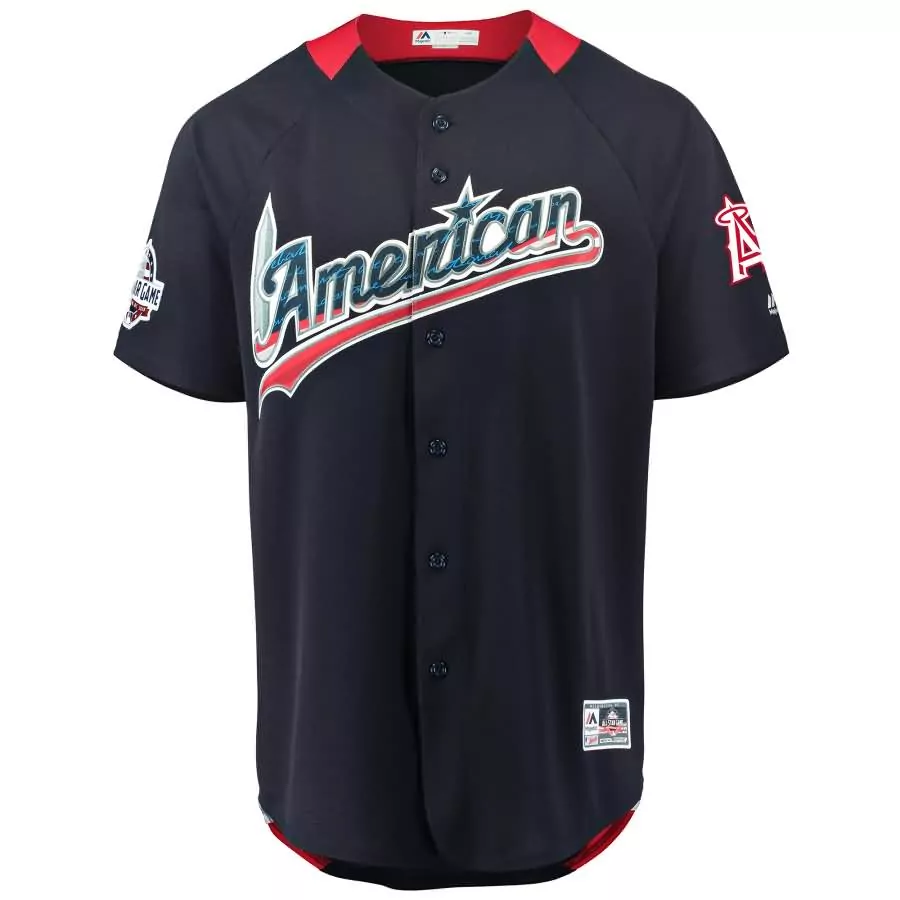 Make American League Jersey Navy All-star Game Men Fitted Red White All Home