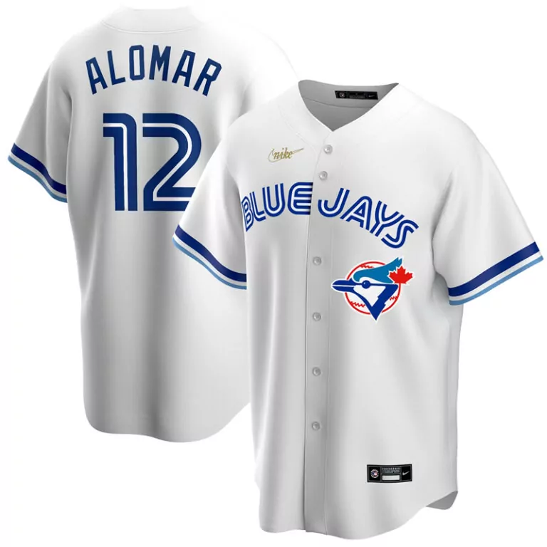 Roberto Alomar 12 Jersey White Toronto Blue Jays Men Light Home Cooperstown Collection