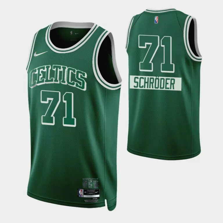 Dennis Schroder 71 Celtics Jersey Green Men Player White
