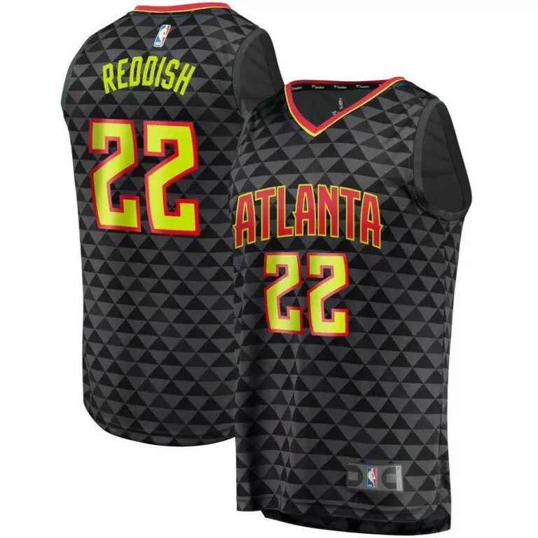 Cam Reddish 22 Atlanta Hawks Jersey Black Fanatics Men Replica Red Yellow Gray Icon