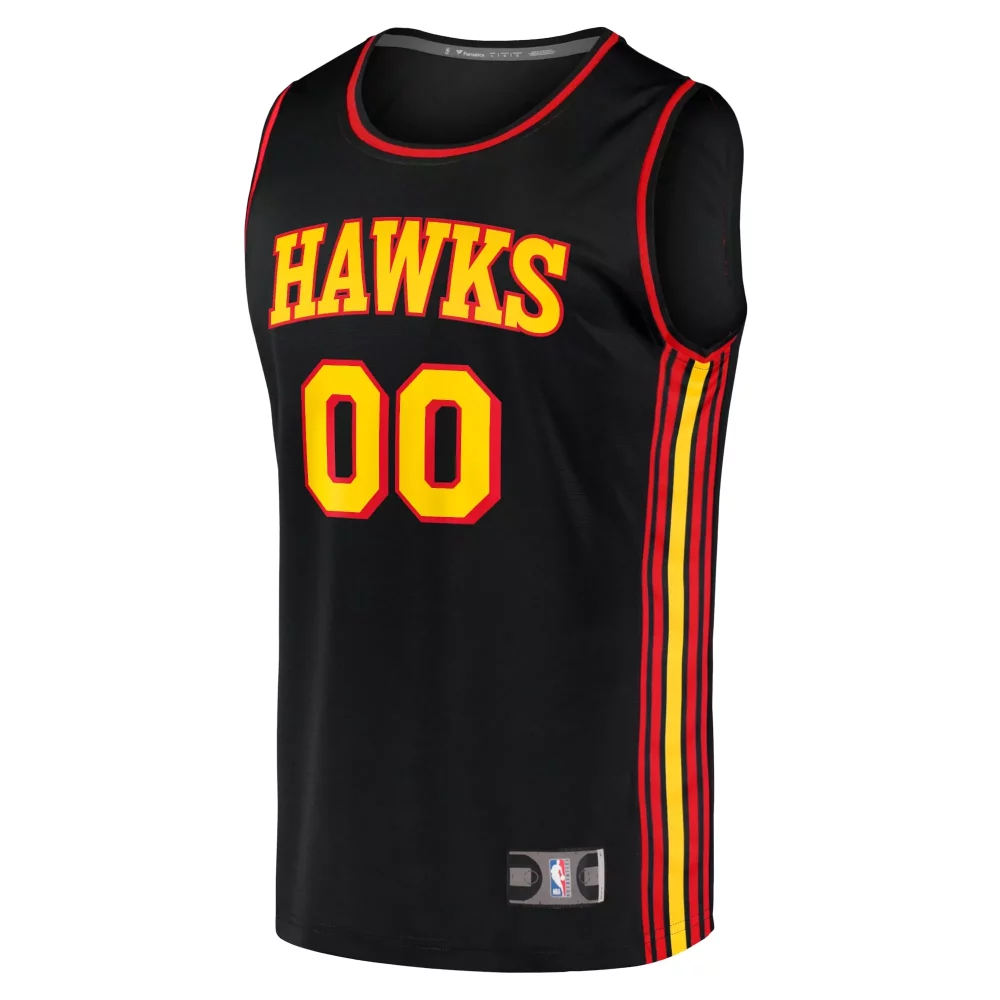 Atlanta Hawks Jersey Black Men Red Yellow Replica Custom