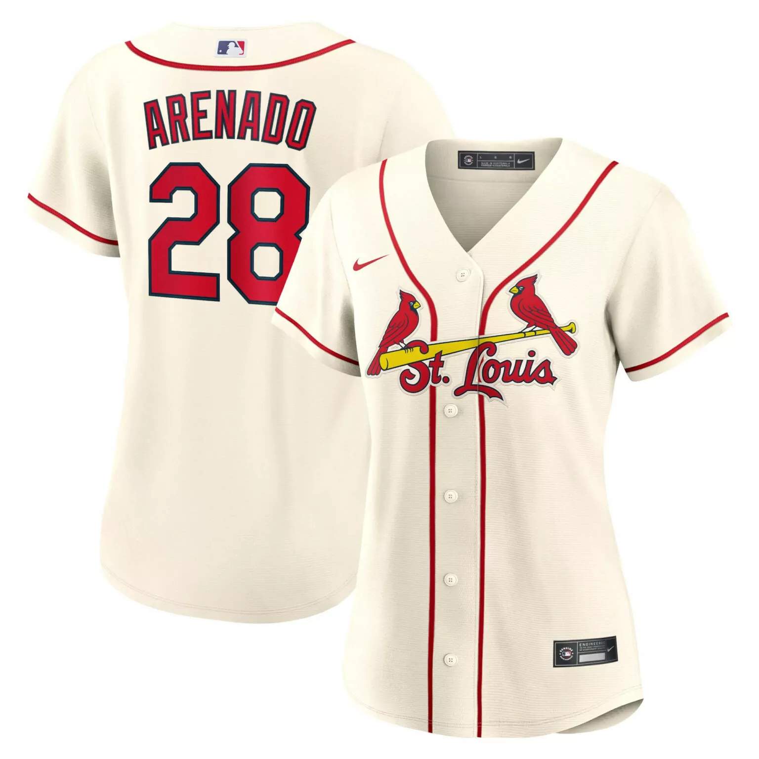Nolan Arenado 28 Jersey Cream St. Louis Cardinals Men Red Alternate