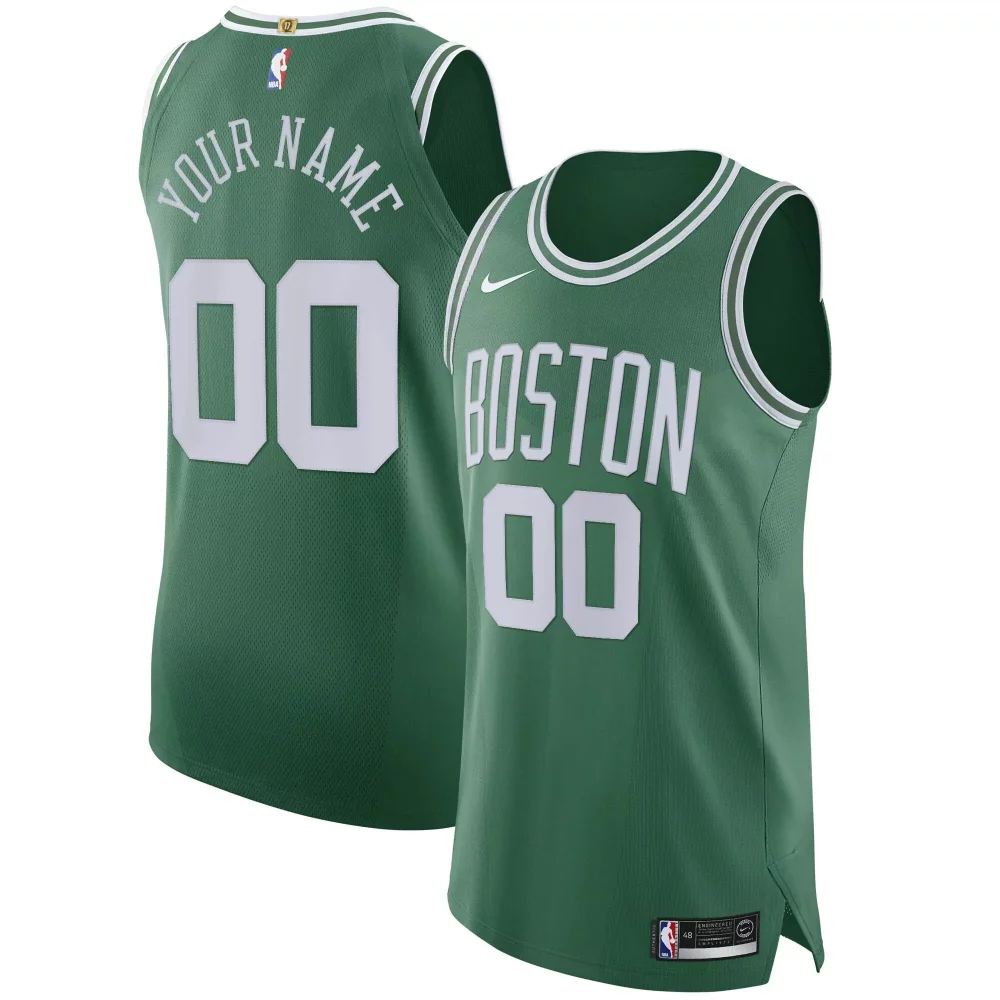 Custom Boston Celtics Jersey Green Men White Icon
