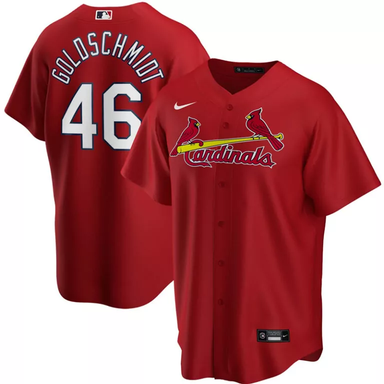 Paul Goldschmidt 46 Cardinals Jersey Red Men White Yellow Alternate