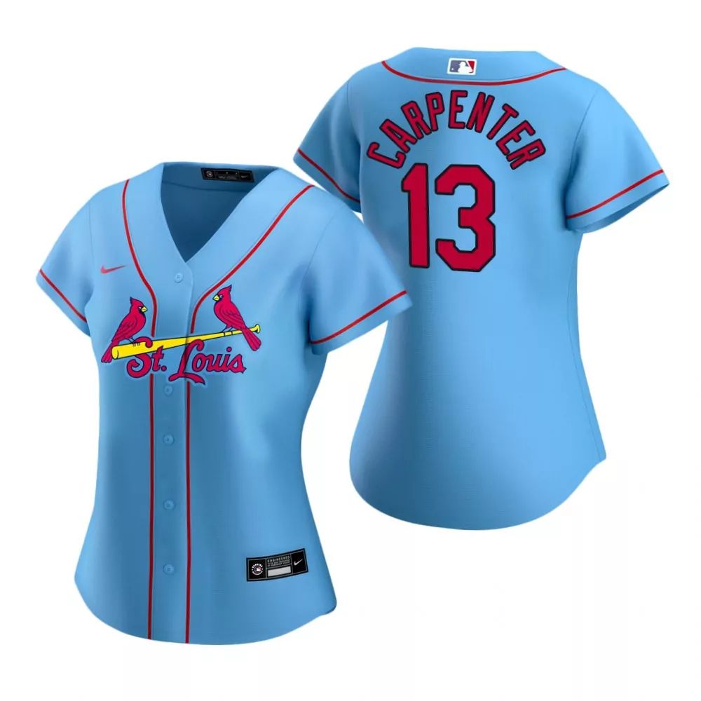 Kerry Carpenter 13 Jersey Light Blue St. Louis Cardinals Women Red