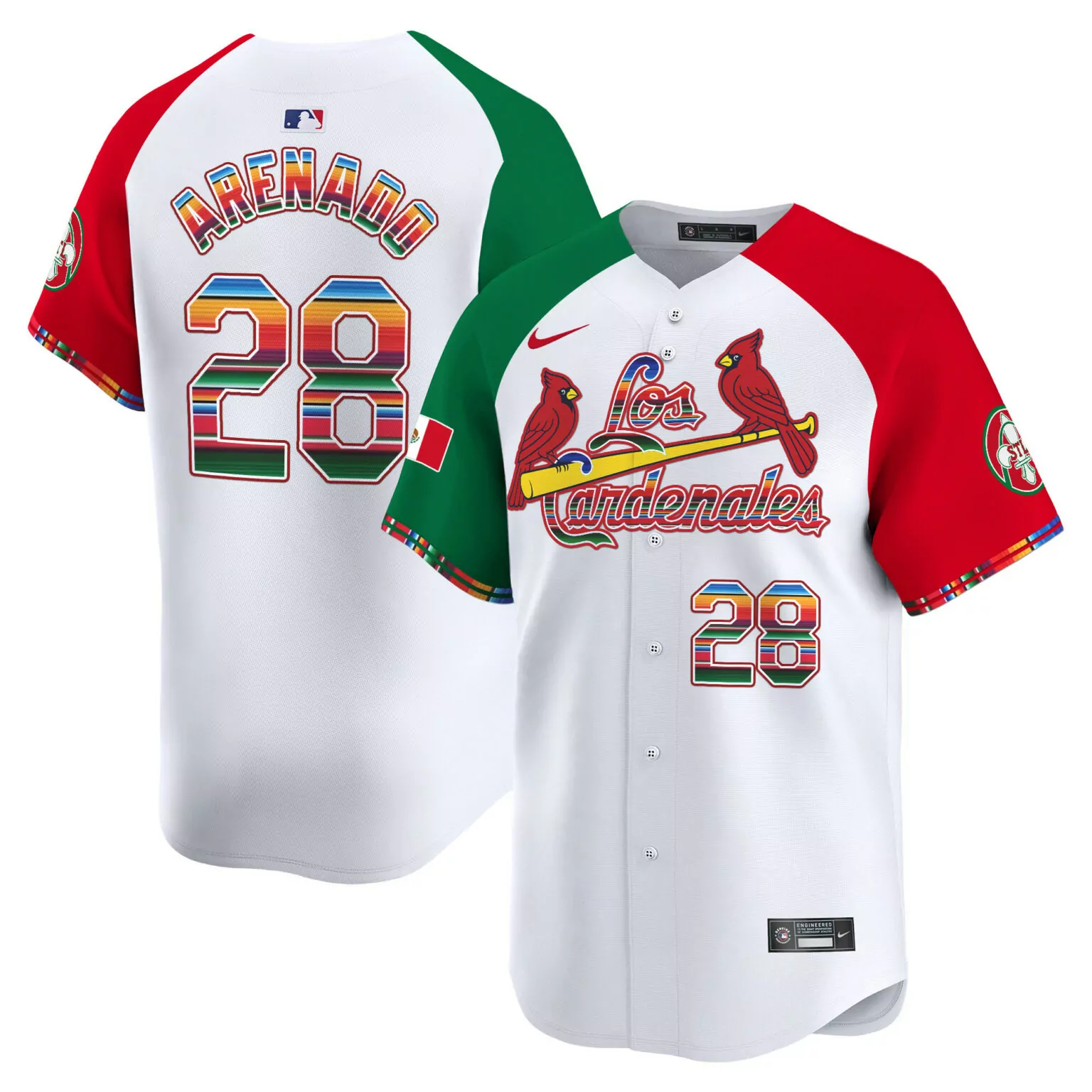 Nolan Arenado 28 Cardinals Jersey White Los Angeles Dodgers City Connect Men Alternate