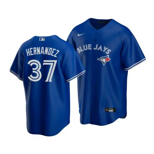 Teoscar Hernandez 37 Jersey Blue Toronto Jays Men White Cool Base Stitched