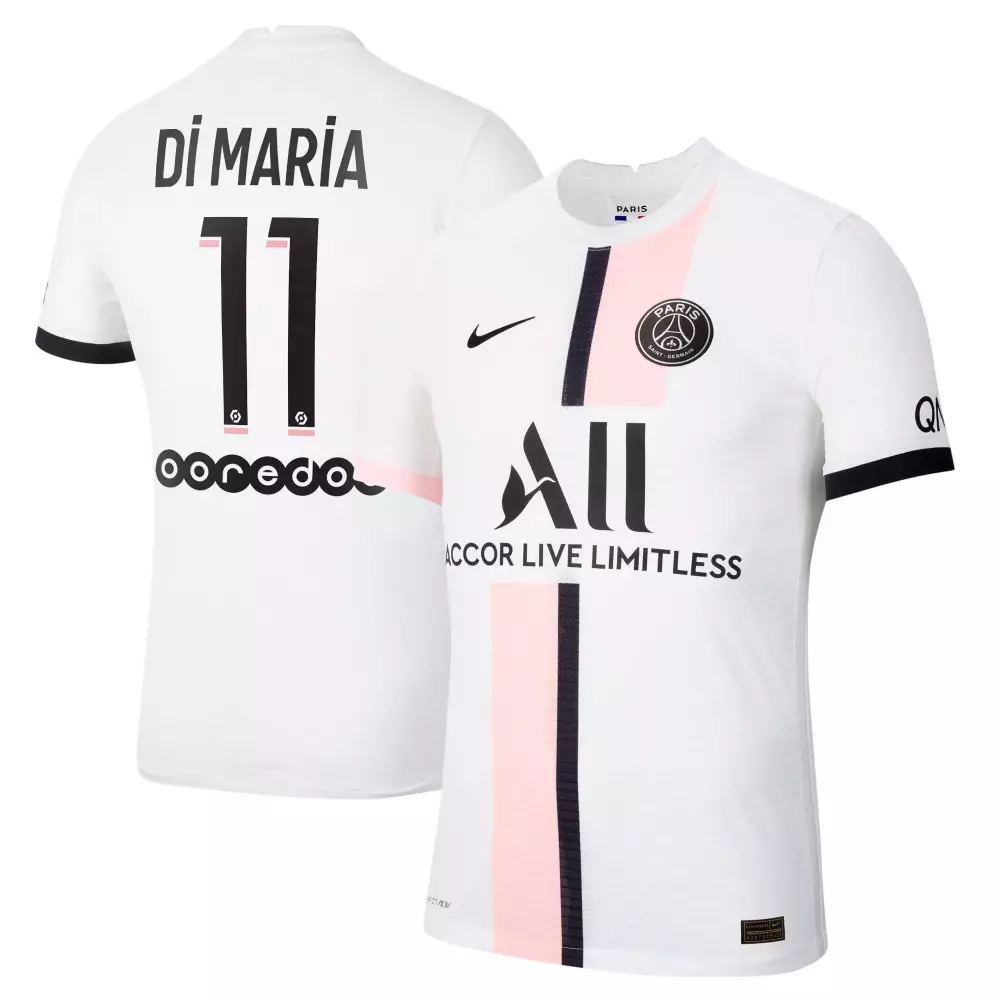 Di María 11 Paris Saint-germain Jersey White Accor Live Limitless Ooredoo Men Split Design
