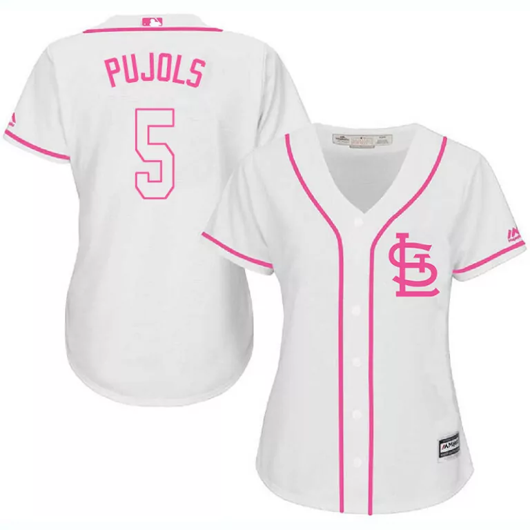 Albert Pujols 5 Jersey White St. Louis Cardinals Women Hot Pink Cool Base