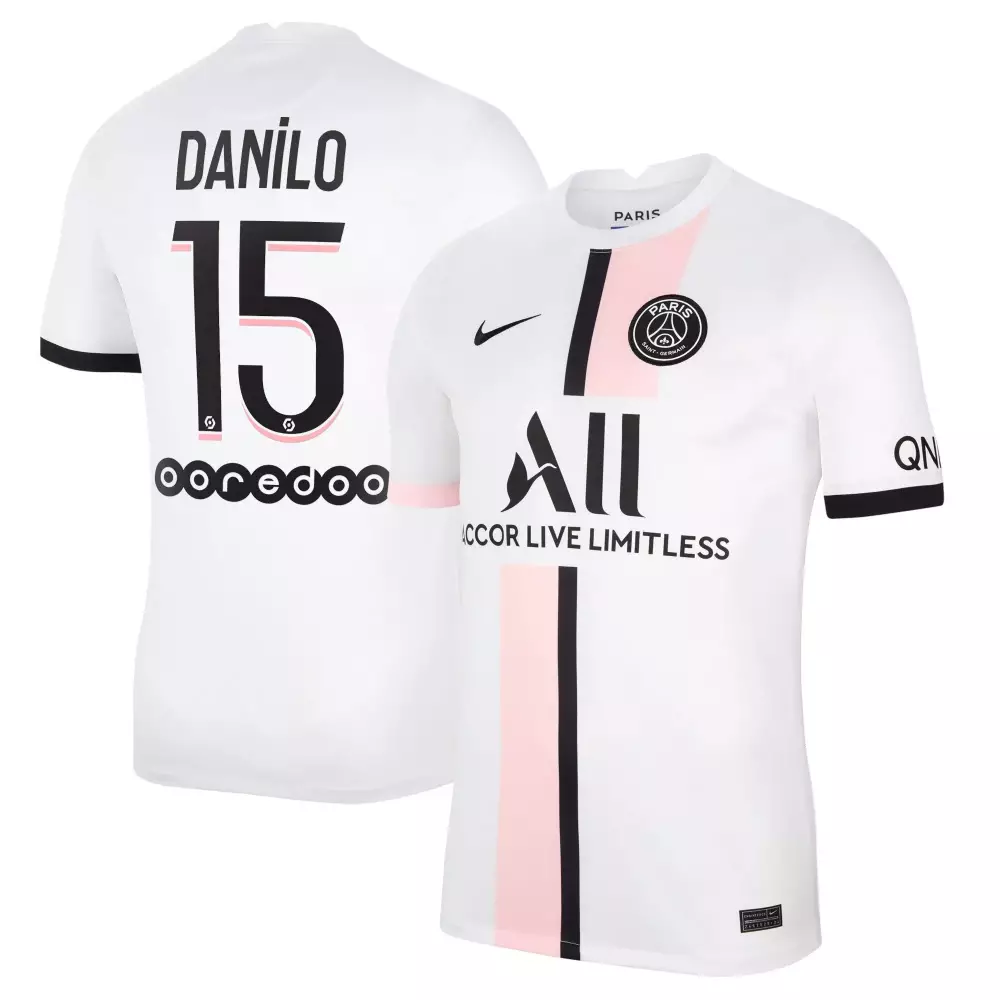 Danilo 15 Paris Saint-germain Jersey White Accor Live Limitless Men Split Design