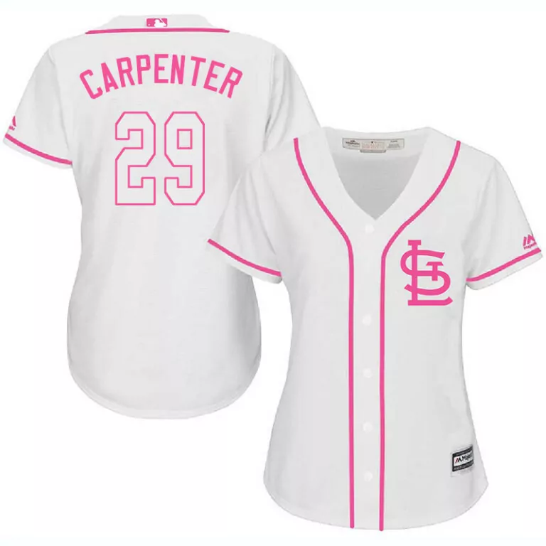 Kerry Carpenter 29 Jersey White St. Louis Cardinals Women Hot Pink Cool Base