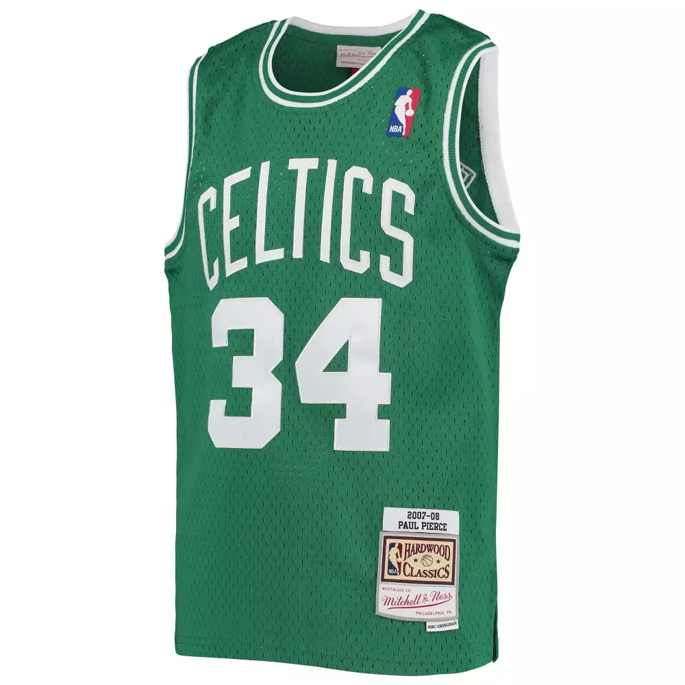 Paul Pierce 34 Celtics Jersey Green 2007-08 Hardwood Classics 2008 Men White Swingman