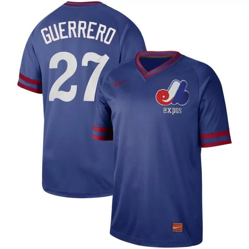 Vladimir Guerrero 27 Jersey Blue Montreal Expos Red White Classic Throwback