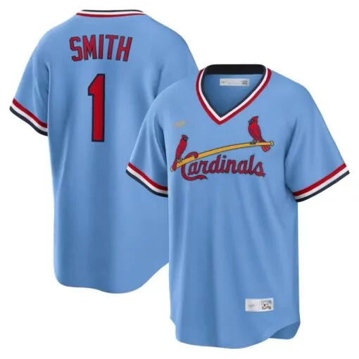 Ozzie Smith 1 Cardinals Jersey Light Blue Men Red White Dark Cooperstown Collection