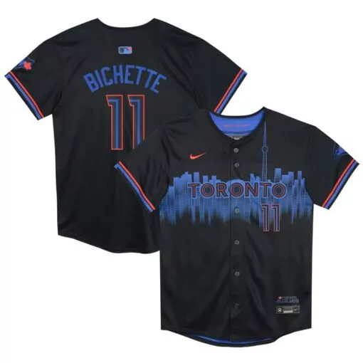 Bo Bichette 11 Toronto Blue Jays Jersey Black City Connect Men Custom Design Red