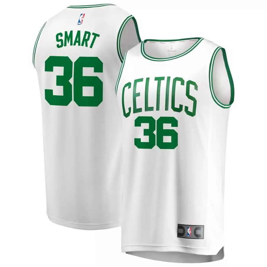 Marcus Smart 36 Celtics Jersey White Men Green Replica