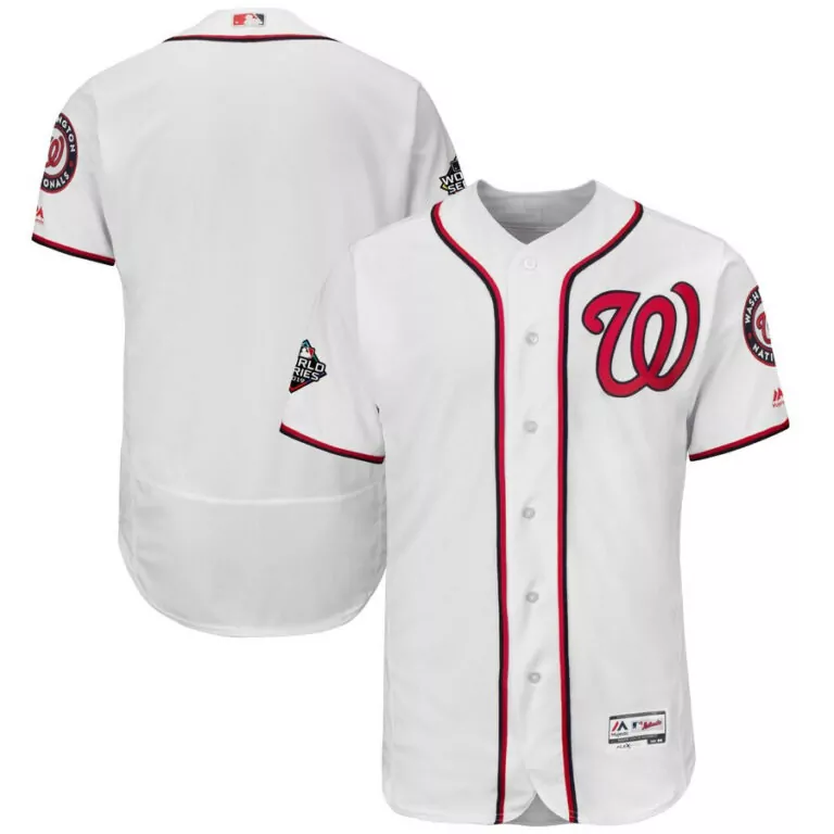 Custom Washington Nationals Jersey White 2019 World Series Champions Men Red Navy