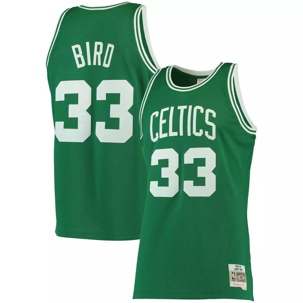 Larry Bird 33 Celtics Jersey Green Men White Hardwood Classics