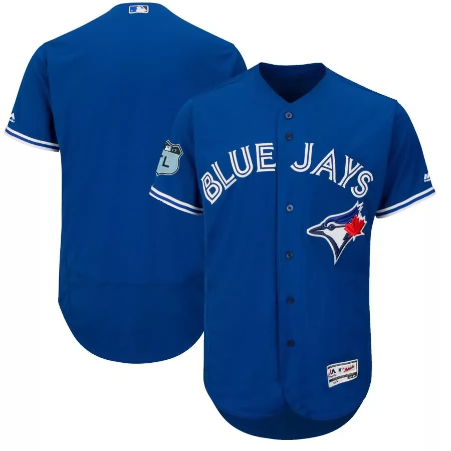 Prince Team Toronto Blue Jays Jersey Royal L Majestic Athletic Men White Red Flex