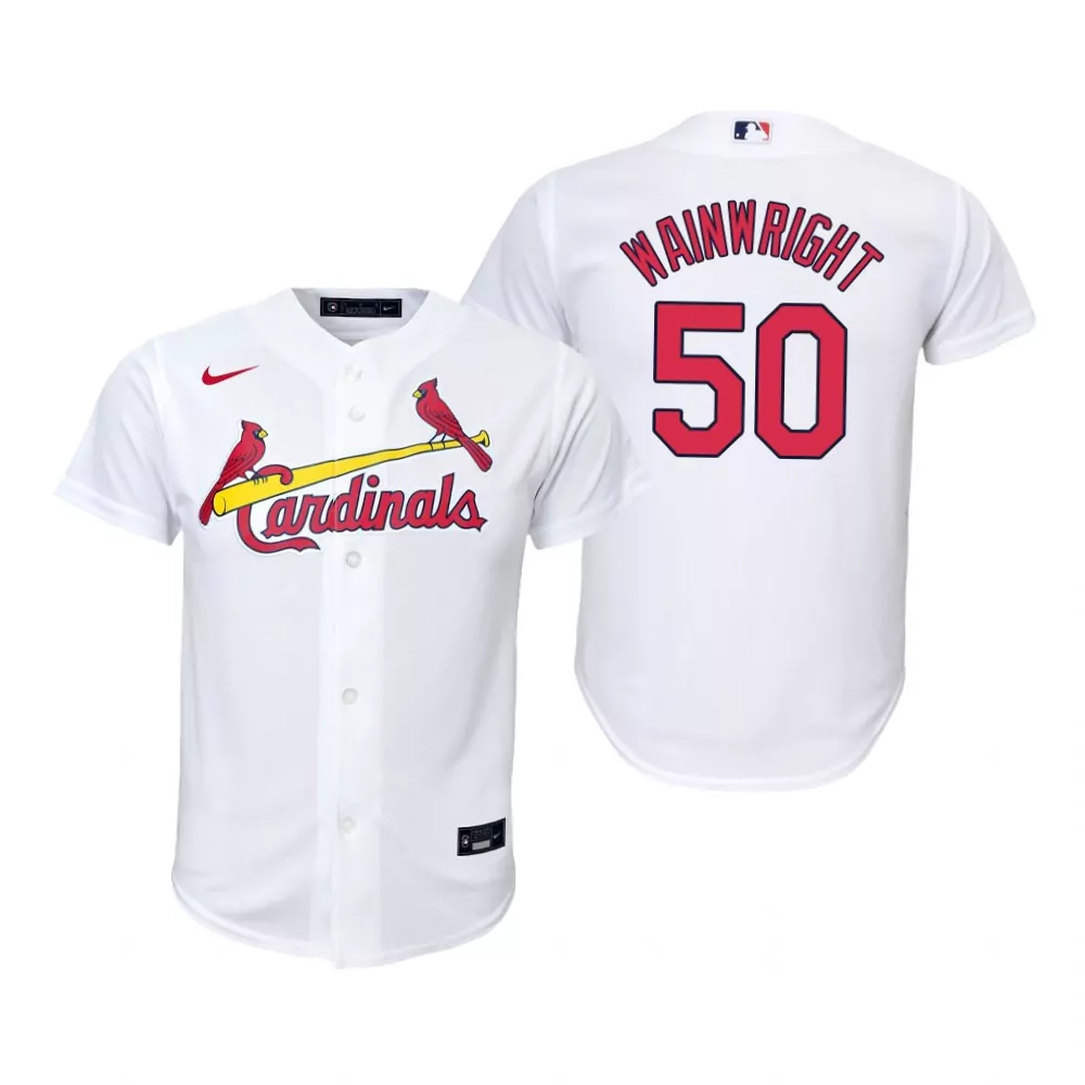 Adam Wainwright 50 Cardinals Jersey White Men Red Yellow Home