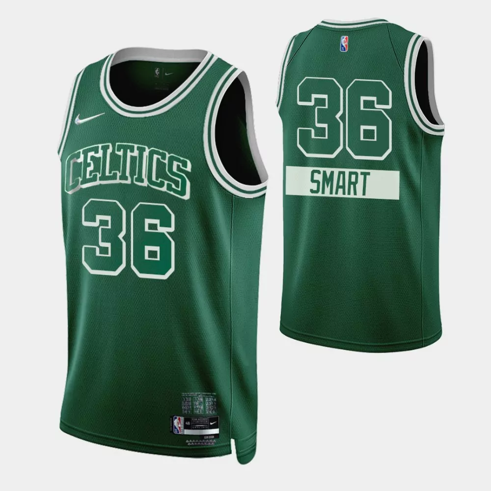 Marcus Smart 36 Celtics Jersey Green Men White