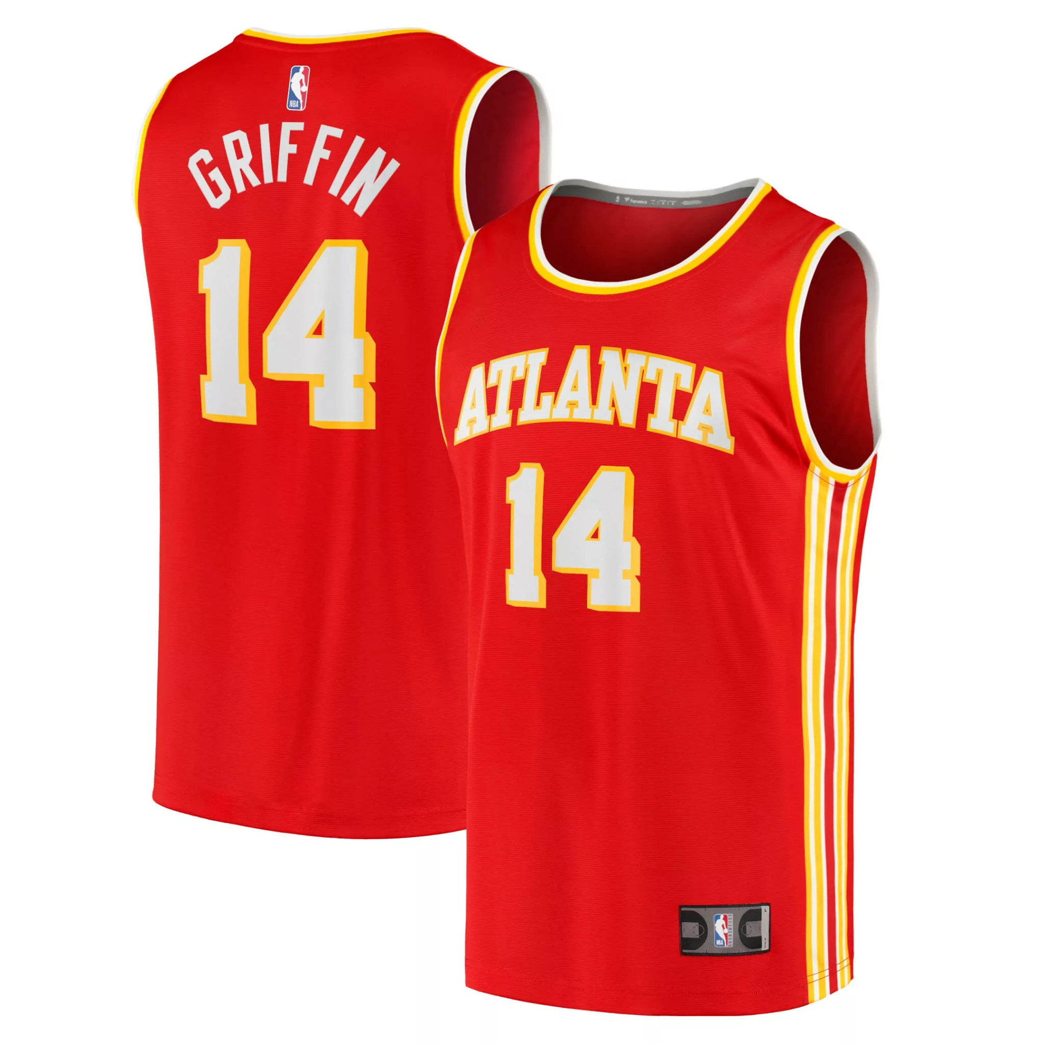 Blake Griffin 14 Atlanta Hawks Jersey Red Men Yellow White Icon