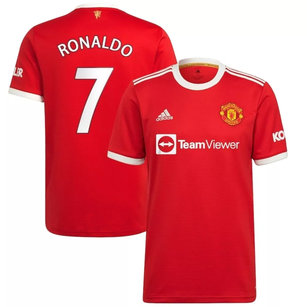 Cristiano Ronaldo 7 Jersey Red Manchester United Teamviewer Men White