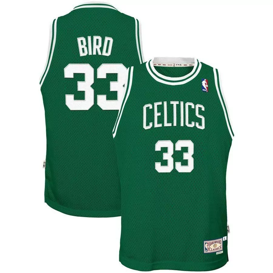 Larry Bird 33 Celtics Jersey Green Men Replica White Hardwood Classics Swingman Throwback