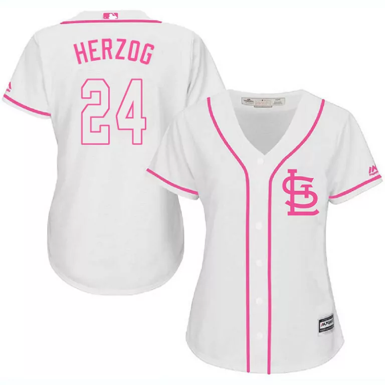 Whitey Herzog 24 Jersey White St. Louis Cardinals Women Alternate Pink Cool Base