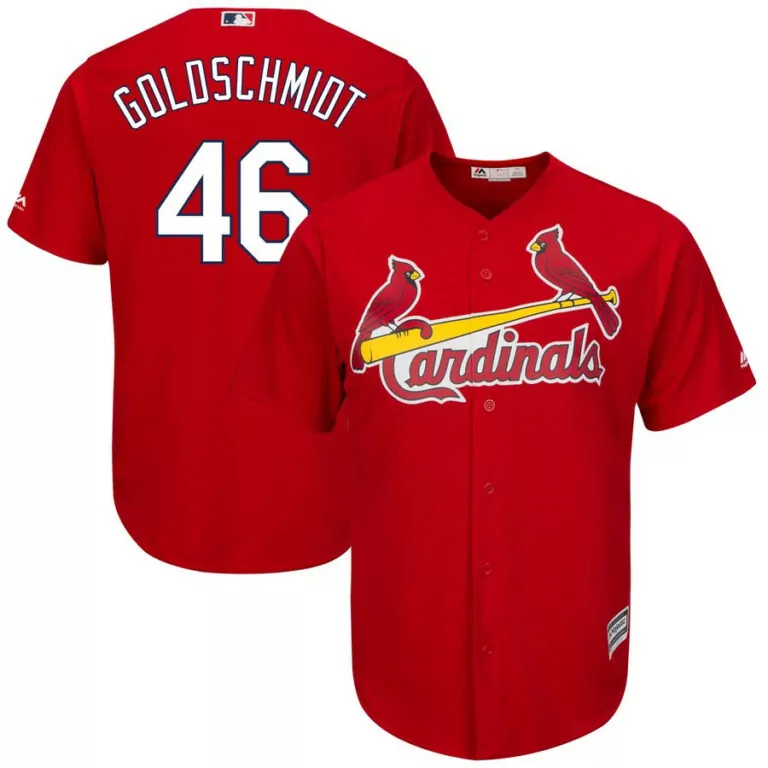 Paul Goldschmidt 46 Cardinals Jersey Red Men MLB White Yellow Cool Base Stitched