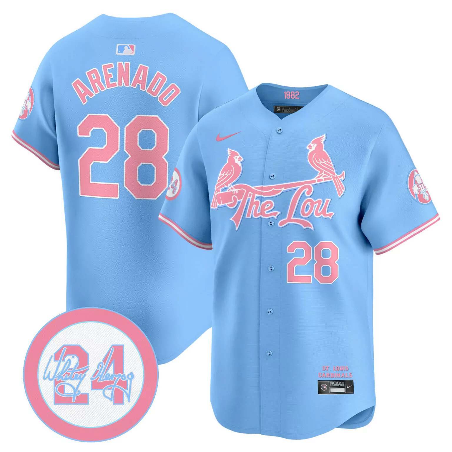 Nolan Arenado 28 Jersey Light Blue City Connect St. Louis Cardinals Men Alternate