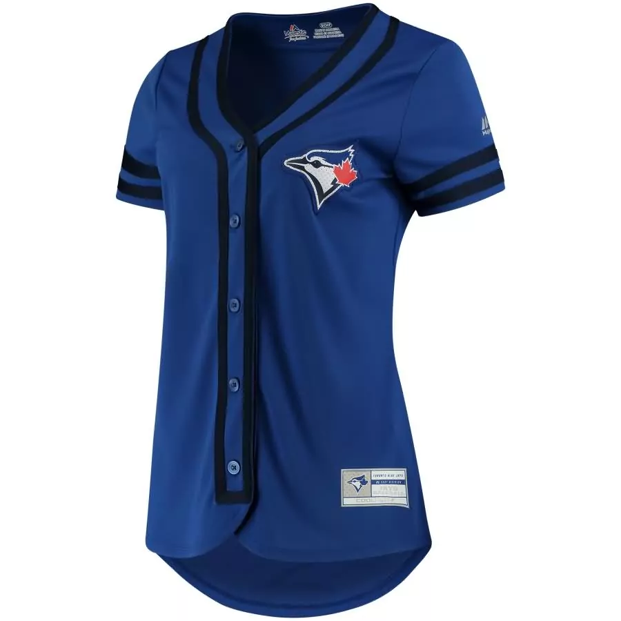 Custom Toronto Blue Jays Jersey Royal Women Black Fashion